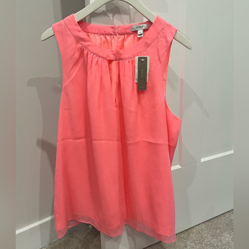 NWT J. Crew Silk, Pink Sleeveless Blouse